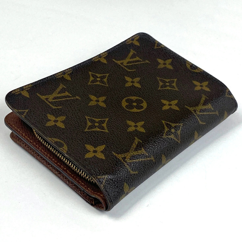 Louis Vuitton Monogram Wallet Zip fold Porte Brown Papier Bi Brown